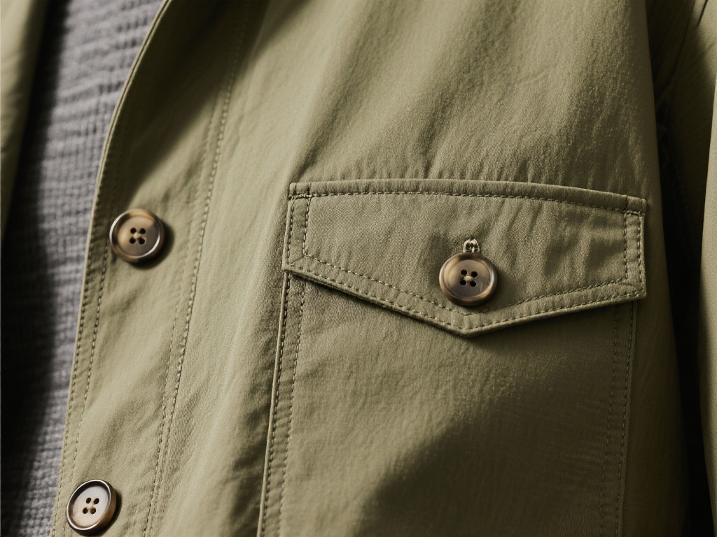 此外，品牌还注重细节的处理。无论是纽扣的选用、缝线